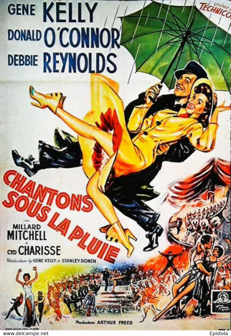 ► CPSM  Carte Affiche De Cinéma Chantons Sous La Pluie - Affiches Sur Carte