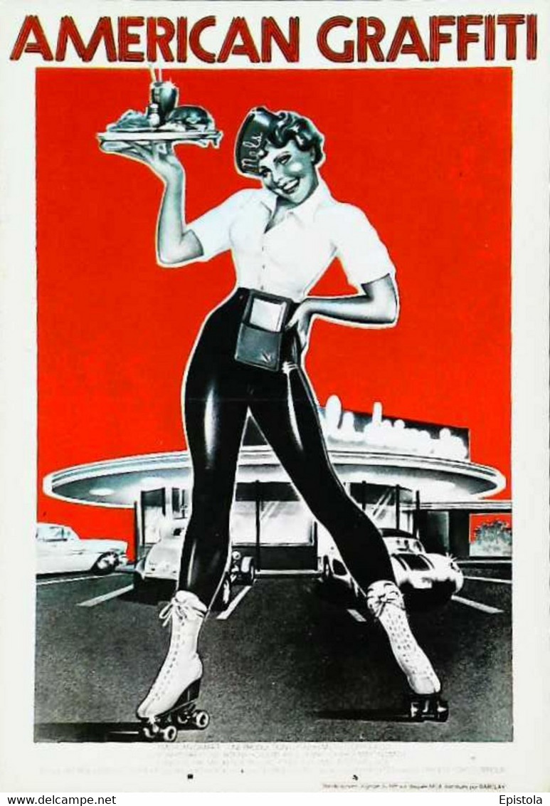 ► CPSM  Carte Affiche De Cinéma  American Graffiti  Roller Patins à Roulettes - Affiches Sur Carte