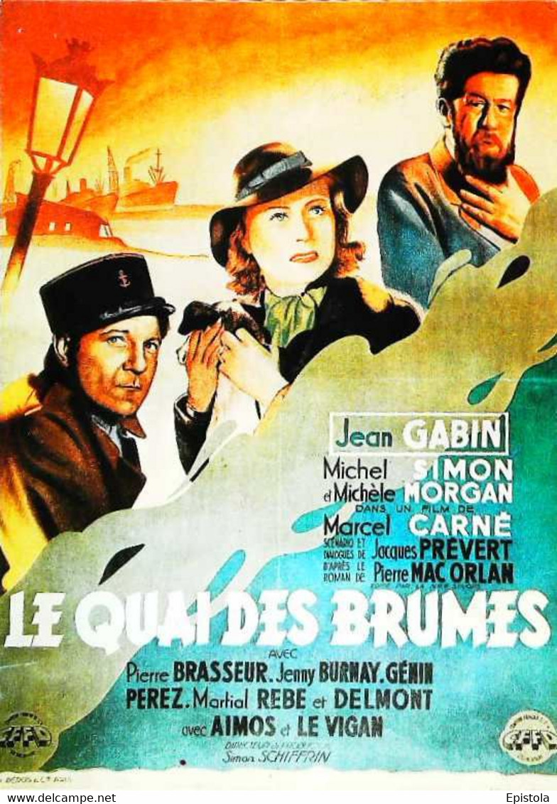 ► CPSM  Carte Affiche De Cinéma  Le Quai Des Brumes Jean Gabin Michèle Simon - Affiches Sur Carte