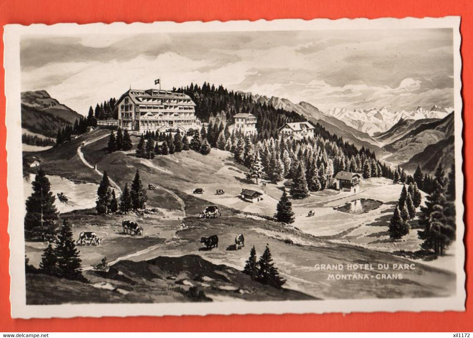 MKG-17  Montana-Crans Grand Hotel Du Parc. Mention Au Dos : Course De La Montreusienne à Montana 9 Juillet 1933 - Crans-Montana
