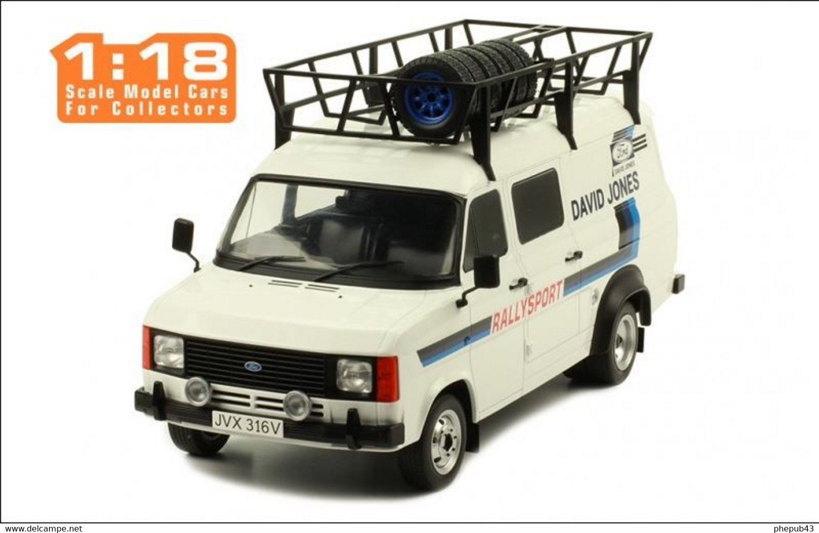 Ford Transit MK II - Rally Assistance - 1979 - David Jones (with Roof Accessories) - Ixo (1:18) - Ixo