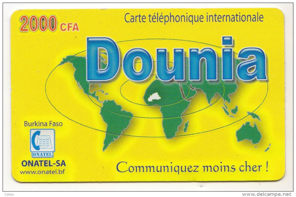 BURKINA FASO Prepayé ONATEL DOUNIA 2000 CFA - Burkina Faso