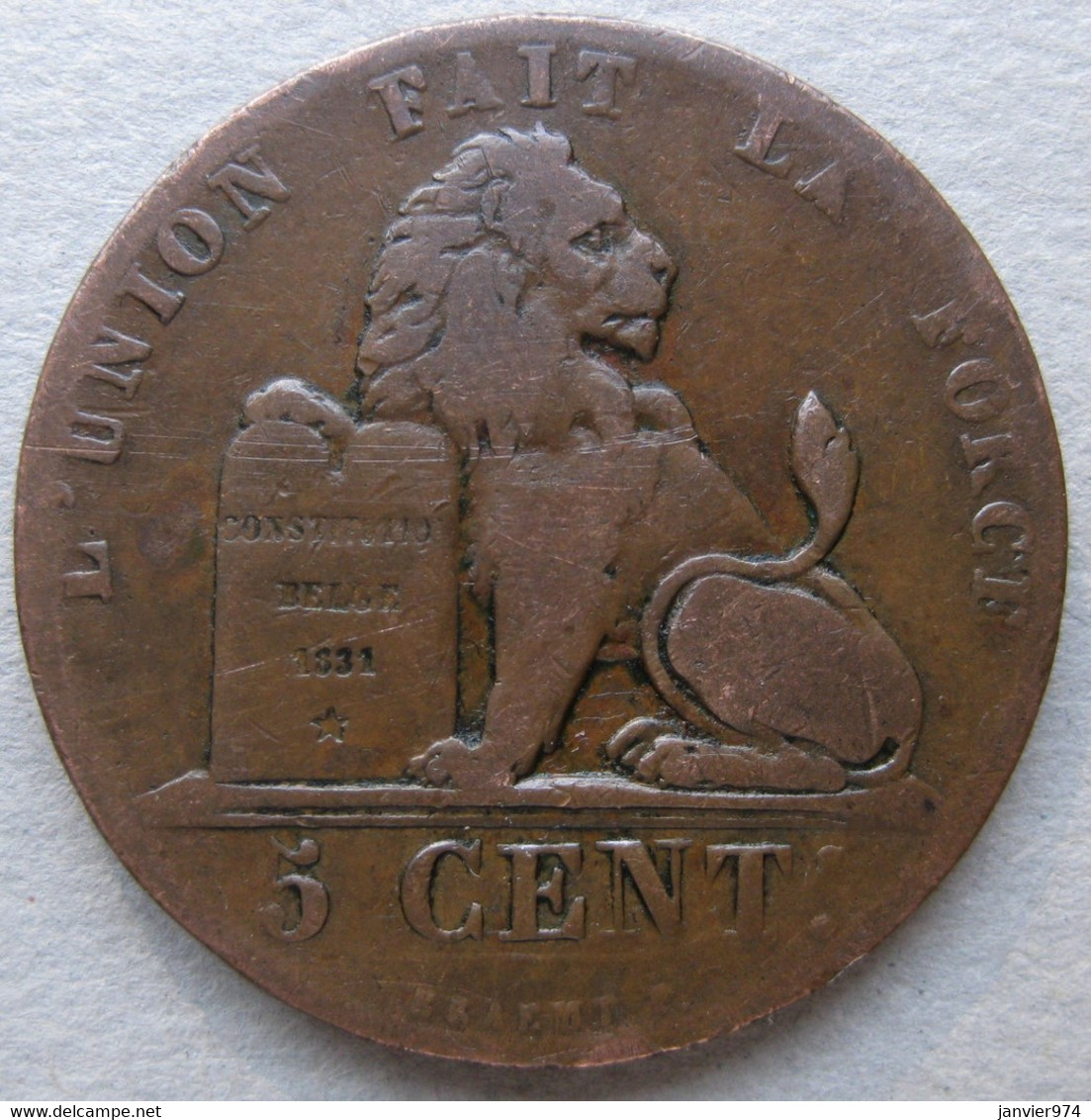 Belgique . 5 Centimes 1851 . Leopold Premier - 5 Cent