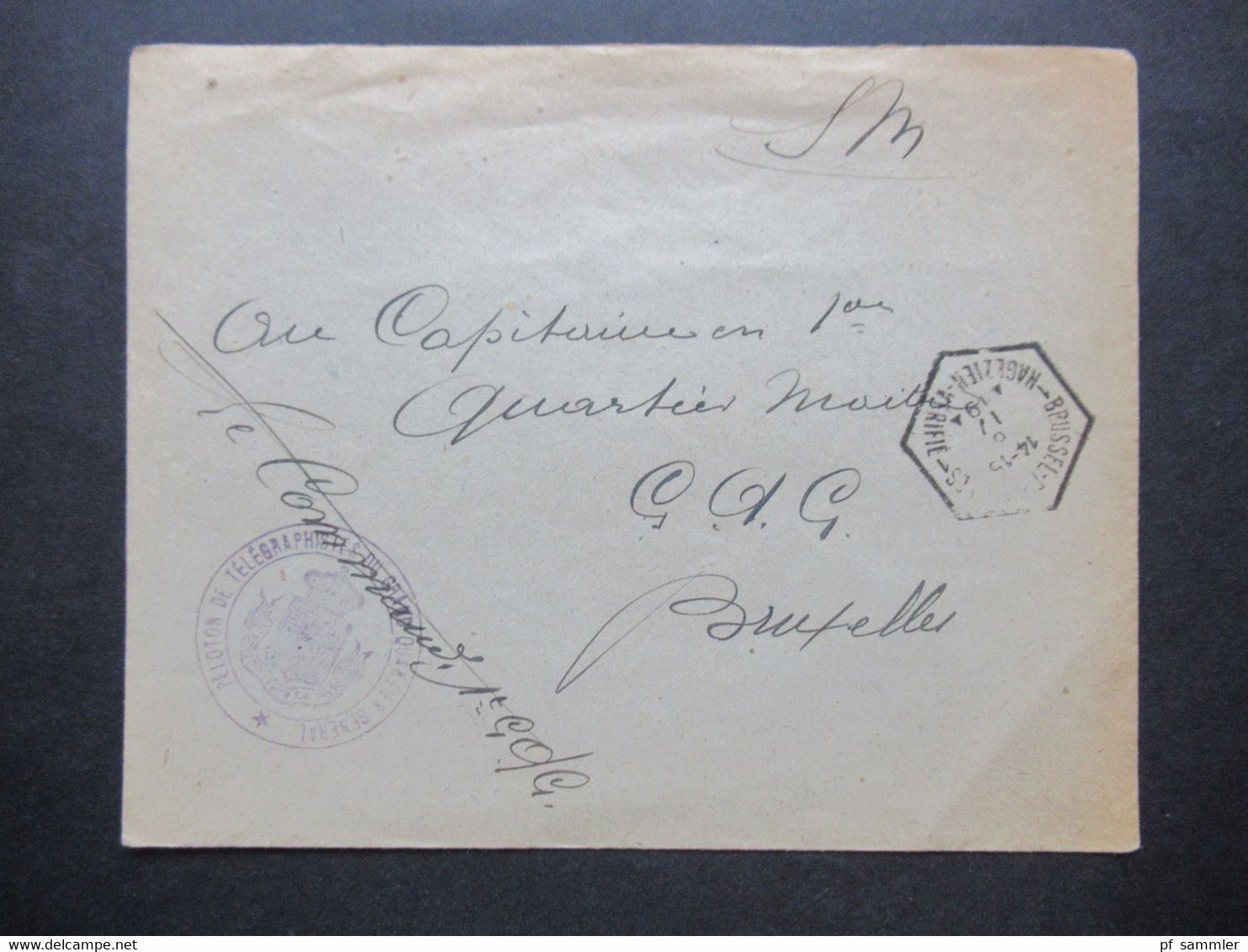 Frankreich 1919 SM Militärpost / Bahnpoststempel ?! Stempel Peloton Telegraphistes Du Grand Quartier General - Covers & Documents