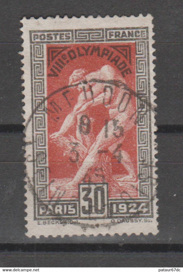 FRANCE / 1924 / Y&T N° 185 : "JO Paris 1924" (Milon De Crotone 30c) - Choisi - Cachet Rond - Usati
