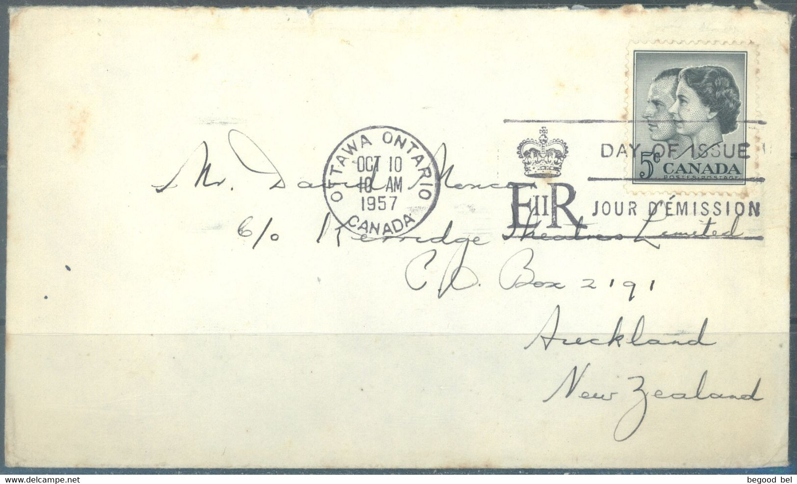 CANADA - 10.10.1957 - FDC - ROYAL VISIT - Mi 321 Yv 301 - Lot 24127 - 1952-1960