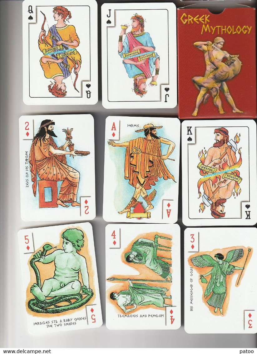 JEU DE 52 CARTES LUXE / PERSONNAGES ET SCENES DE LA MYTHOLOGIE GRECQUE /2 JOKERS - 54 Cards