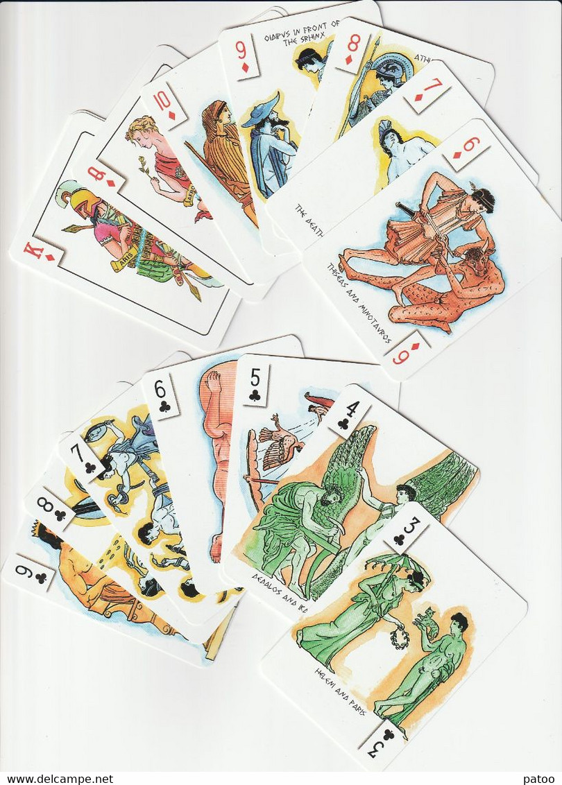 JEU DE 52 CARTES LUXE / PERSONNAGES ET SCENES DE LA MYTHOLOGIE GRECQUE /2 JOKERS - 54 Cards