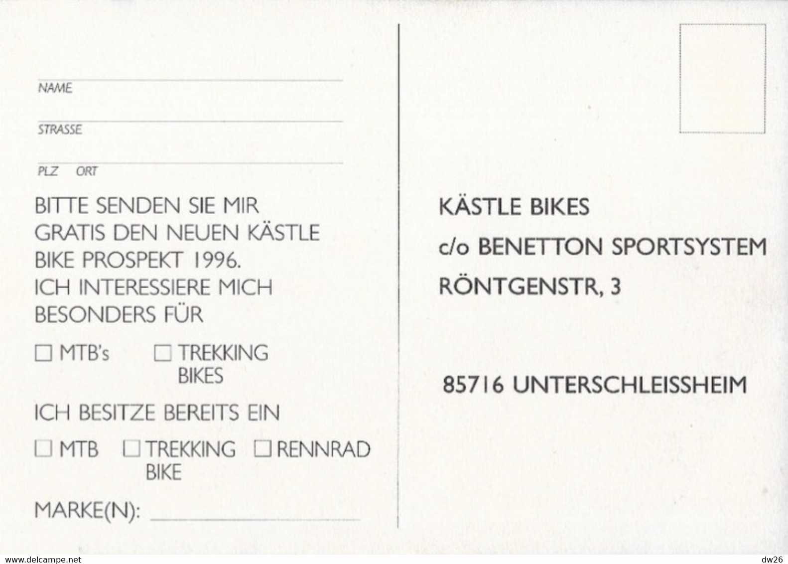 Cyclisme - Giovanna Bonazzi, Cycliste Recordwoman Du Monde VTT De Vitesse 142,63 Km/h Avec Kästle (1995) - Wielrennen