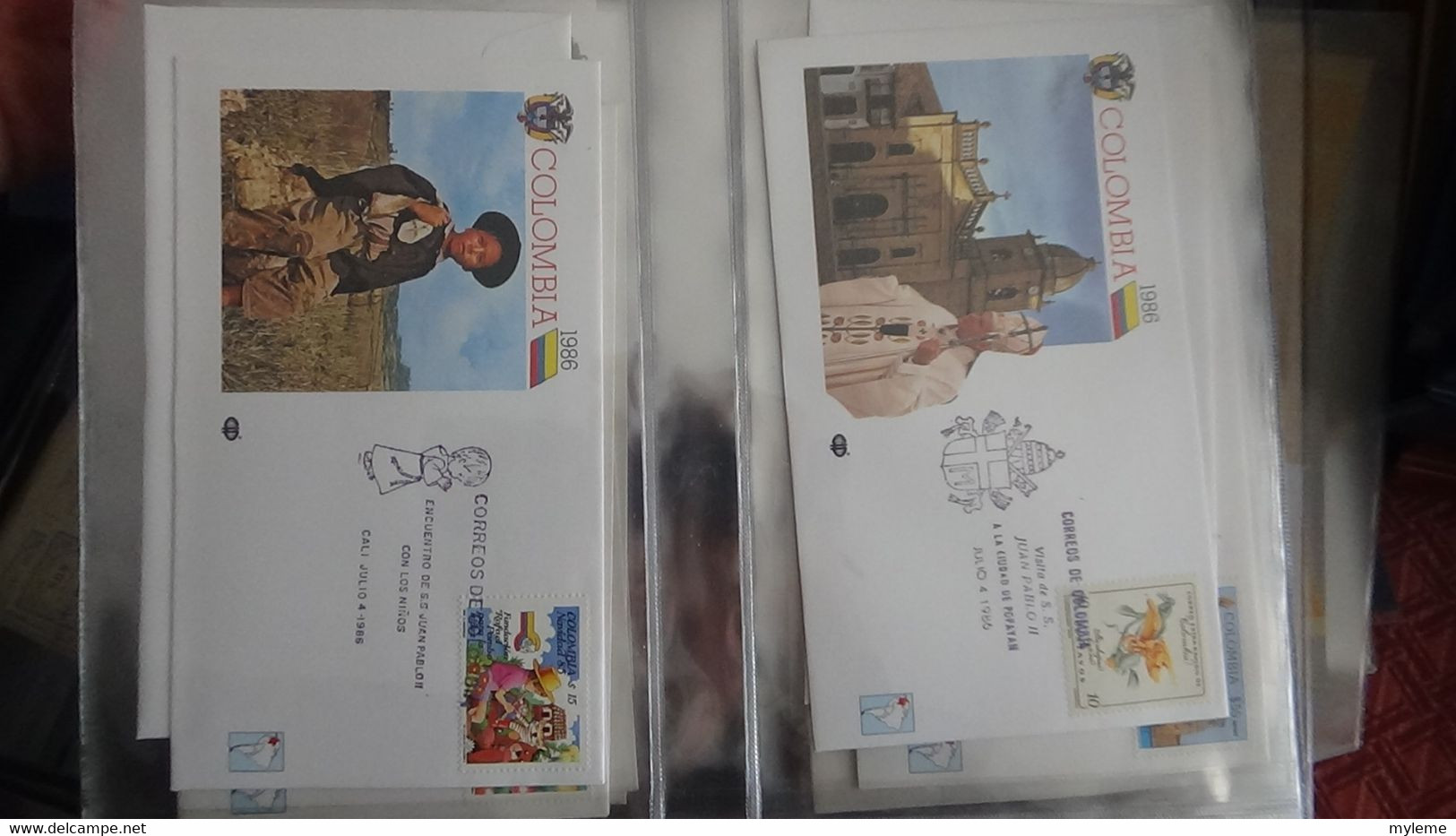 Z7 Belle collection de 132 enveloppes 1er jour du voyage de sa souveraineté le Pape Classeur 2 de 6 ...  A saisir !!!