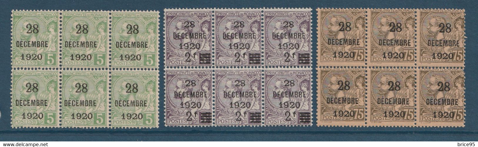 ⭐ Monaco - YT N° 48 à 50 - Neuf Avec Legère Adhérence - 1921 ⭐ - Unused Stamps