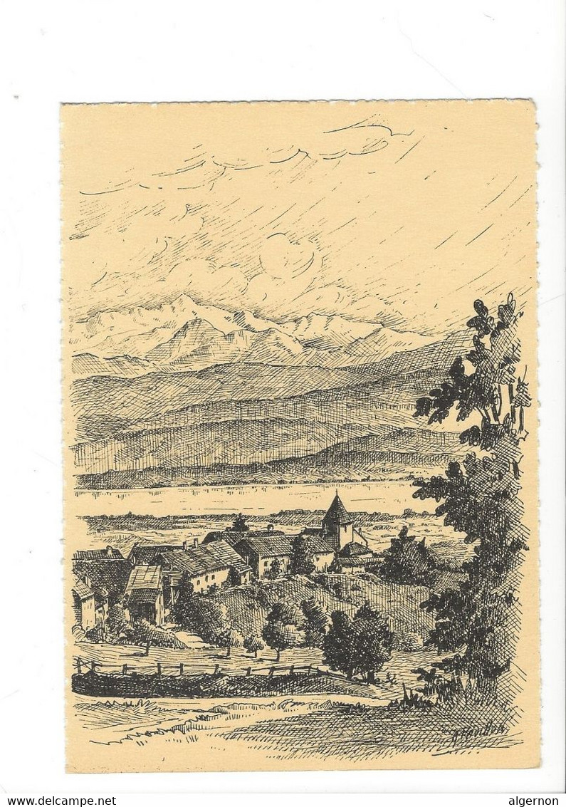 29285 - Bassins Vue Sur Le Lac Et Le Mont-Blanc Dessin A Pavillon - Bassins