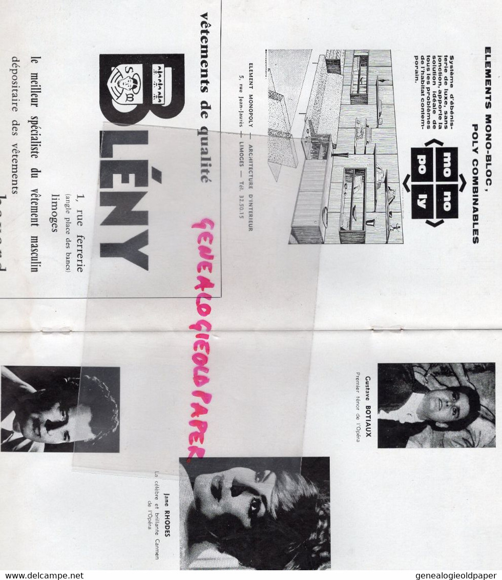 87- LIMOGES- PROGRAMME GRAND THEATRE-PIERRE PORTELLI-REVE DE VALSE STRAUSS-YERRI MERTZ-ANNE THIEBAUX-PANTINI-PRINCE-1963 - Programas