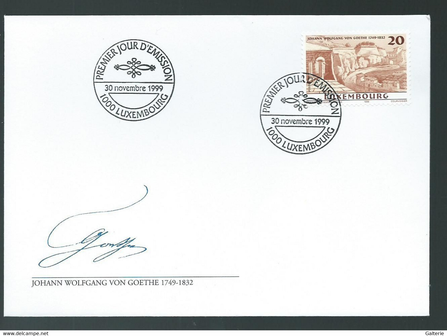 LUXEMBOURG- FDC - 1999-  Johann Wolfgang VCon Goethe - FDC