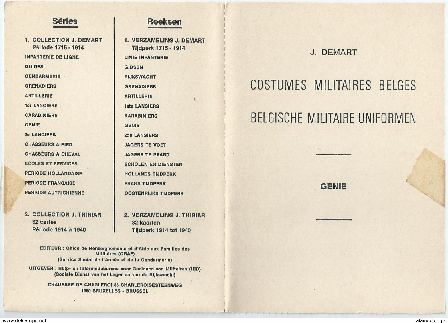 Costumes Militaires Belges - Belgische Militaire Uniformen - Periode 1715-1914 - J. Demart 79cp.