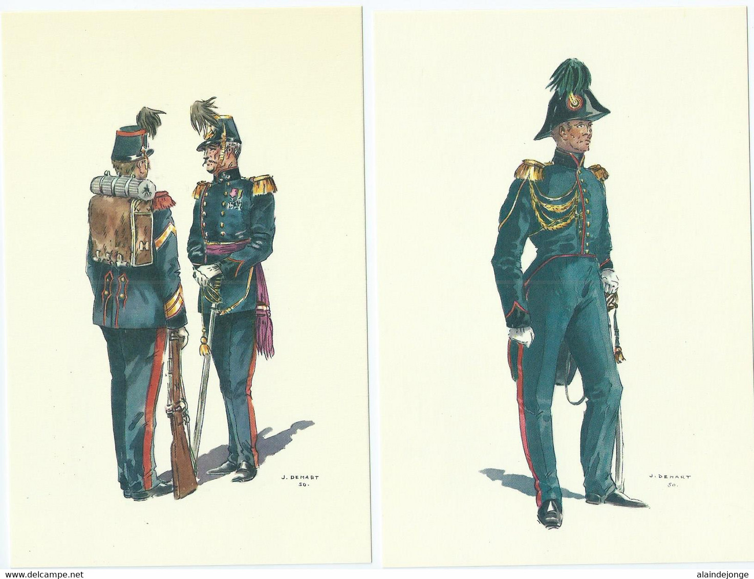 Costumes Militaires Belges - Belgische Militaire Uniformen - Periode 1715-1914 - J. Demart 79cp. - Uniformen