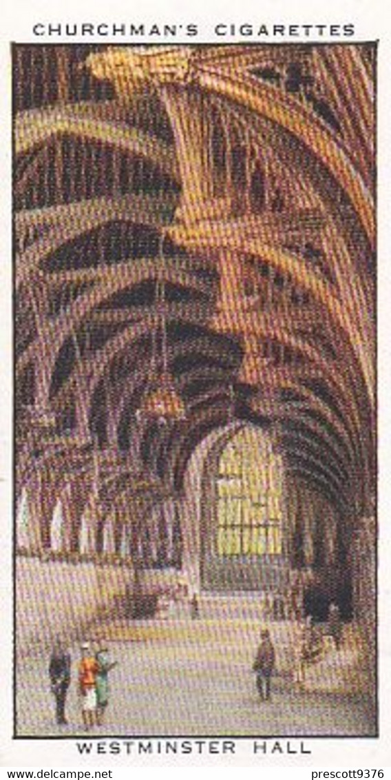 Houses Of Parliament Story 1931  - 20 Westminster Hall - Churchman Cigarette Card - Original - - Churchman