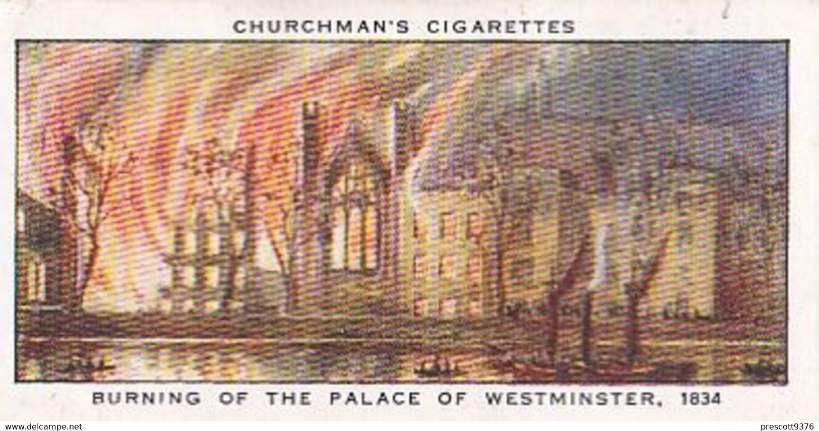 Houses Of Parliament Story 1931  - 23 Palace Of Westminster Fire 1834 - Churchman Cigarette Card - Original - - Churchman