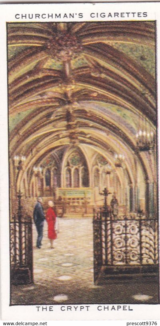 Houses Of Parliament Story 1931  - 16 Crypt Chapel -  Churchman Cigarette Card - Original - - Churchman