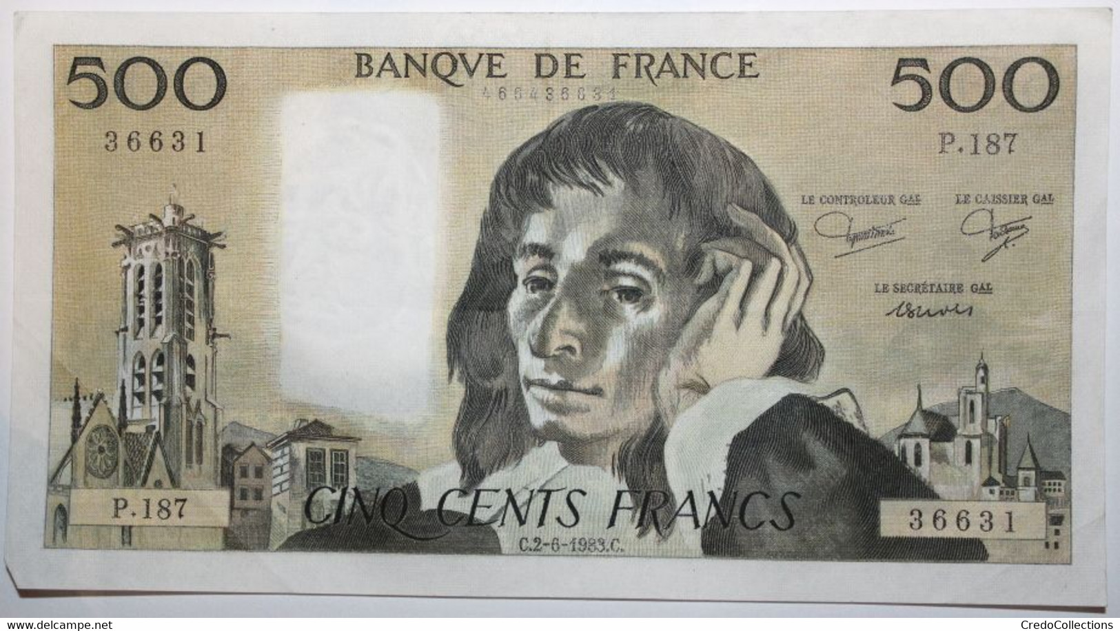 France - 500 Francs - 2-6-1983 - PICK 156e.10 / F71.29 - TTB+ - 500 F 1968-1993 ''Pascal''