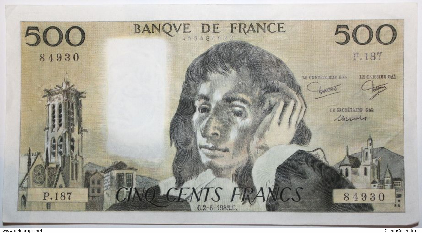 France - 500 Francs - 2-6-1983 - PICK 156e.10 / F71.29 - TTB+ - 500 F 1968-1993 ''Pascal''