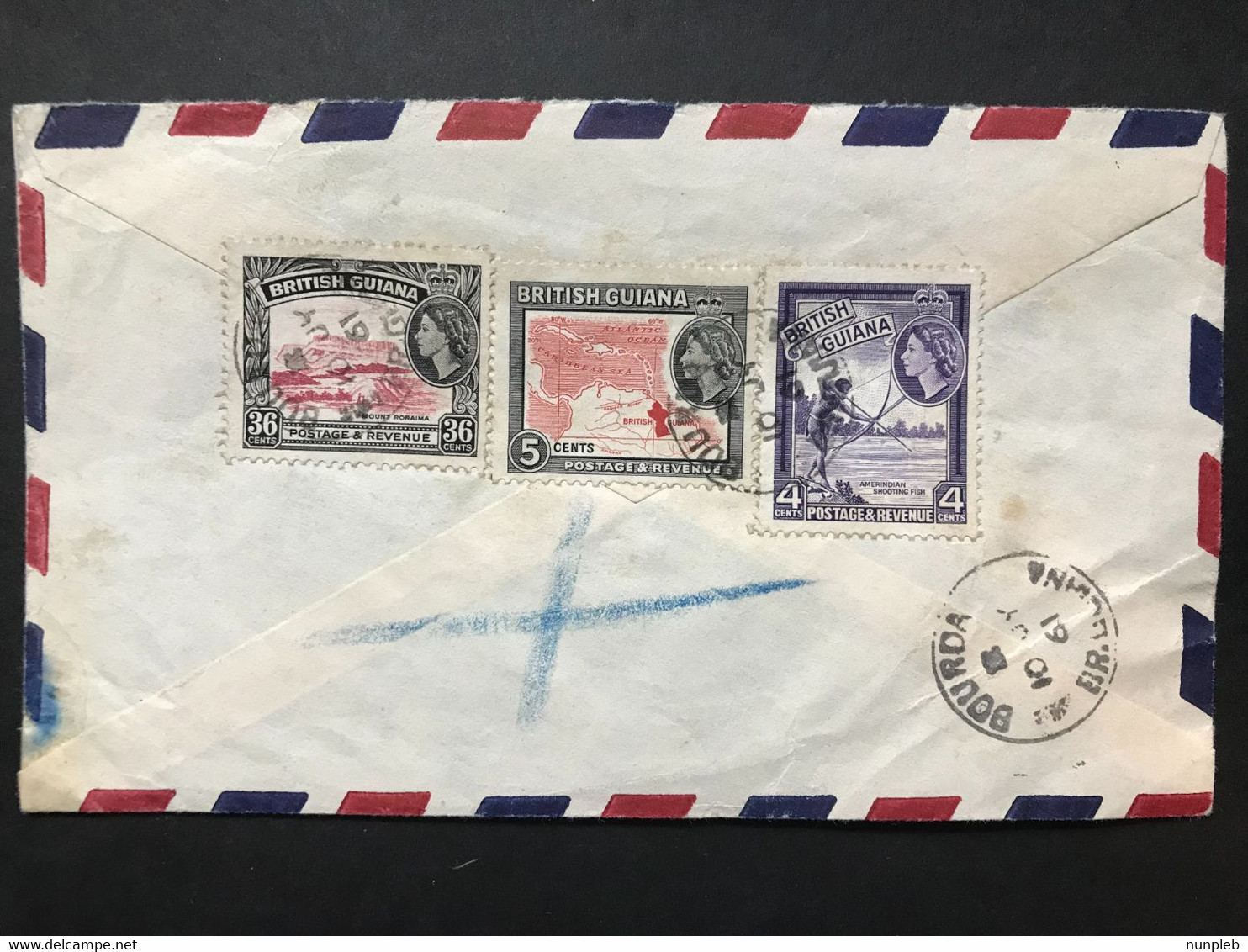 BRITISH GUIANA 1961 Air Mail Cover Registered To Huddersfield England - Guayana Británica (...-1966)