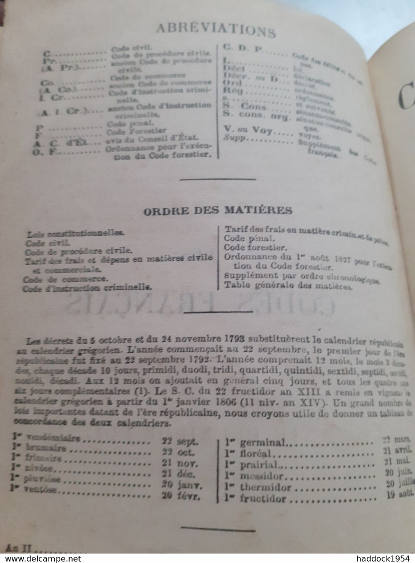 Les Codes Français LOUIS TRIPIER HENRY MONNIER Pichon 1902 - Derecho