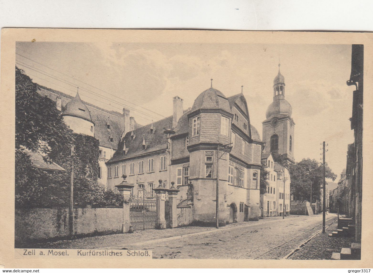 A3092) ZELL A. MOSEL - Kurfürstliches Schloß  - Straße ALT !! 1918 - Zell