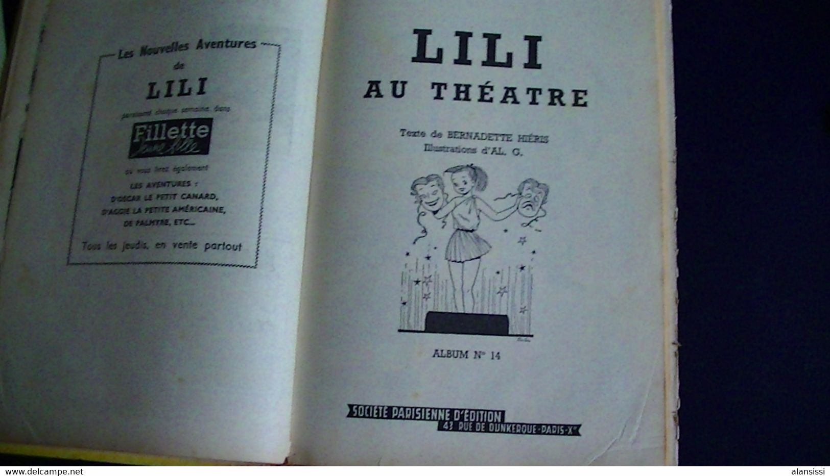 L'espiègle LILI Album 4 histoires N°13 Lili chasse les fauves  N°14 au théâtre N°15 au palace hôtel N° 16 Lili et Cie