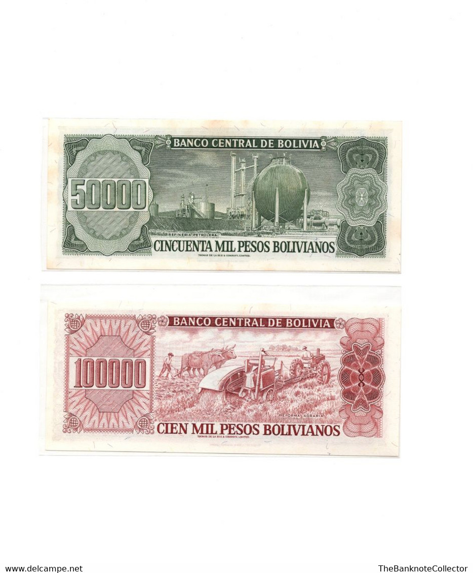 Bolivia 10 50 100 500 1000 5000 10000 50000 And 100000 Bolivanos 9 Pieces Banknote Set UNC - Bolivia