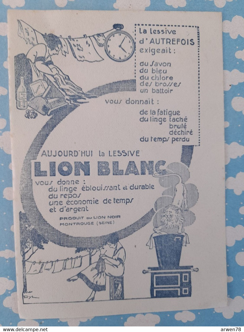 Publicité Pour La Lessive Lion Blanc - Droguerie & Parfumerie