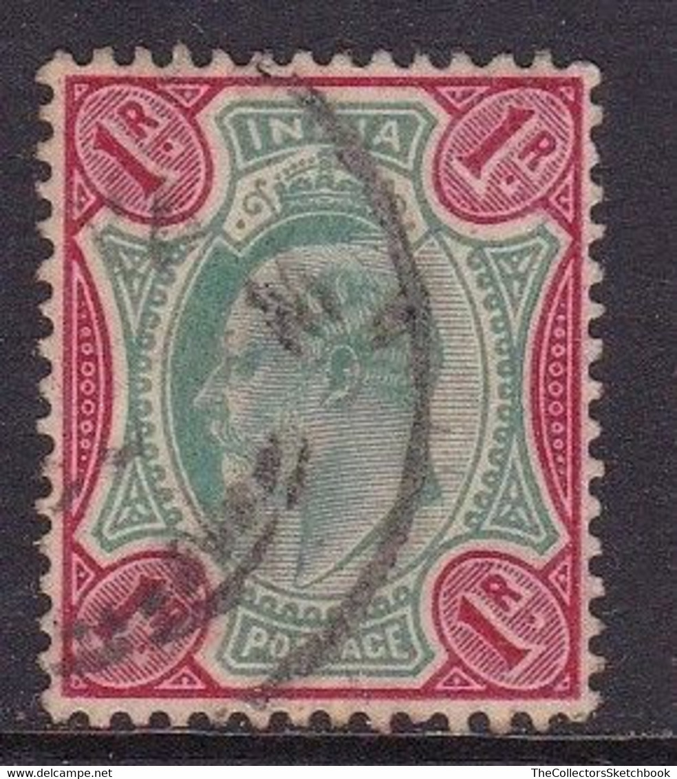 India Edward V11 1R Green And Red Good Used - Autres & Non Classés