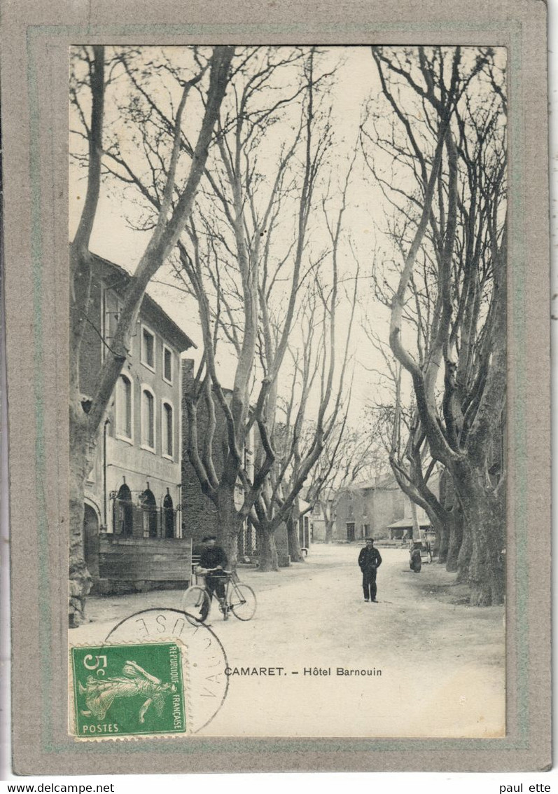 CPA - (84) CAMARET - Thème: ARBRE - Les Platanes Et L'Hôtel Barnouin En 1910 - Camaret Sur Aigues