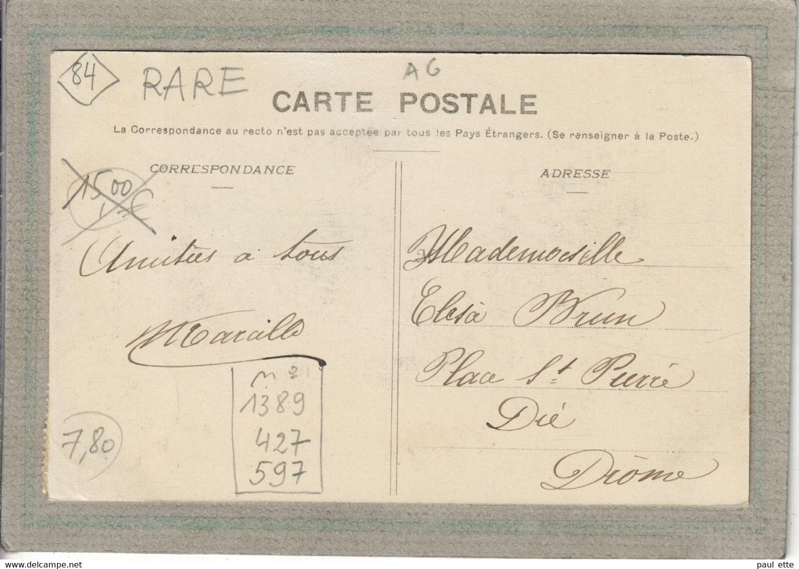 CPA - (84) CAMARET - Thème: ARBRE - Les Platanes Et L'Hôtel Barnouin En 1910 - Camaret Sur Aigues