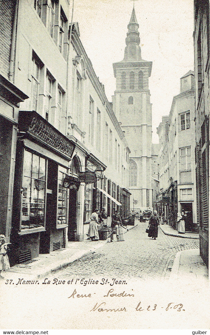 Namur La Rue Et L'église Saint Jean  Animation 1903 - Namen