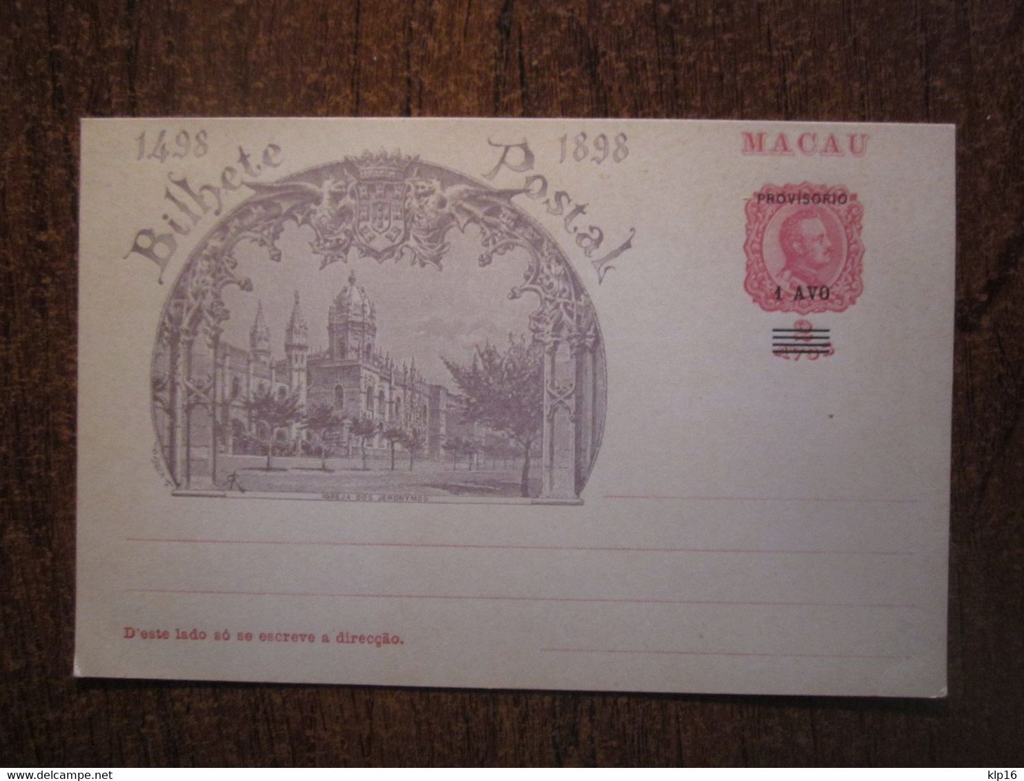 1898 UNUSED MACAU ILLUSTRATED STATIONERY - Covers & Documents