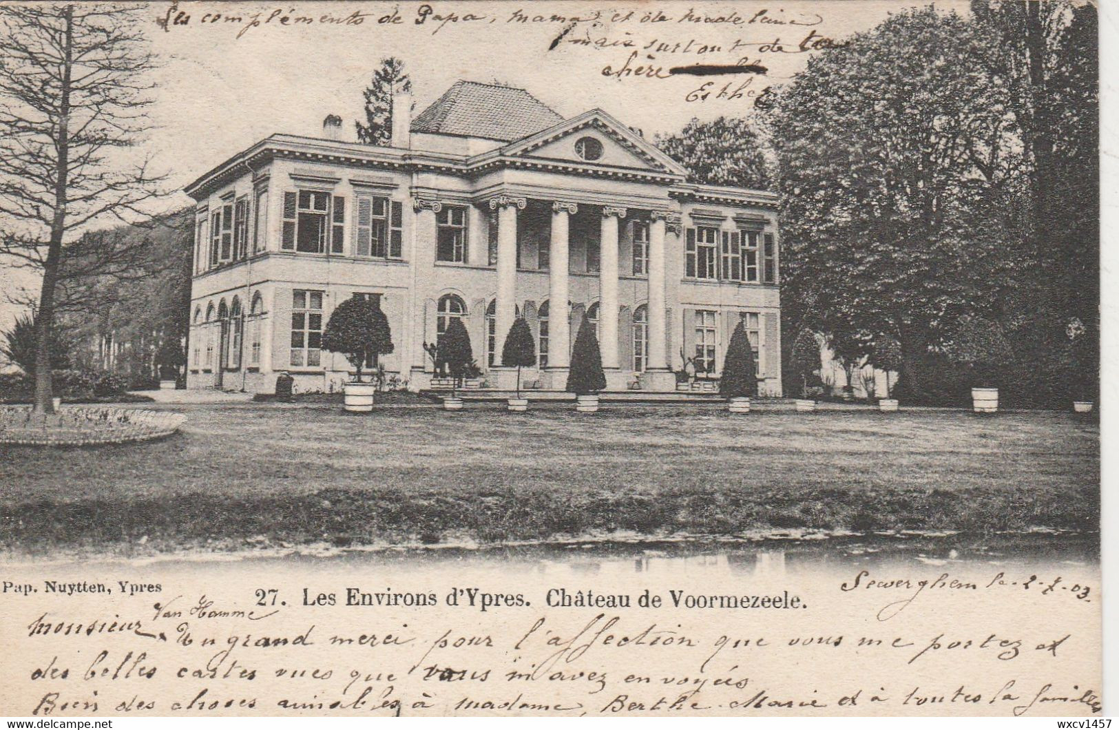 Voormezeele ( Voormezele , Ieper ) Les Environs D' Ypres , Chateau , Kasteel ,(  Pap. Nuytten ,n° 27 ) - Ieper