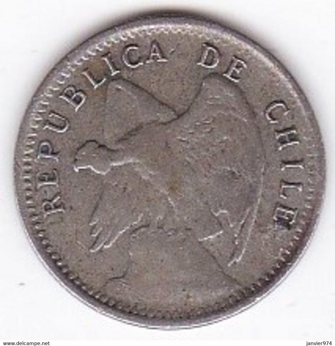 Chili 10 Centavos 1920 , En Argent , KM# 166 - Cile