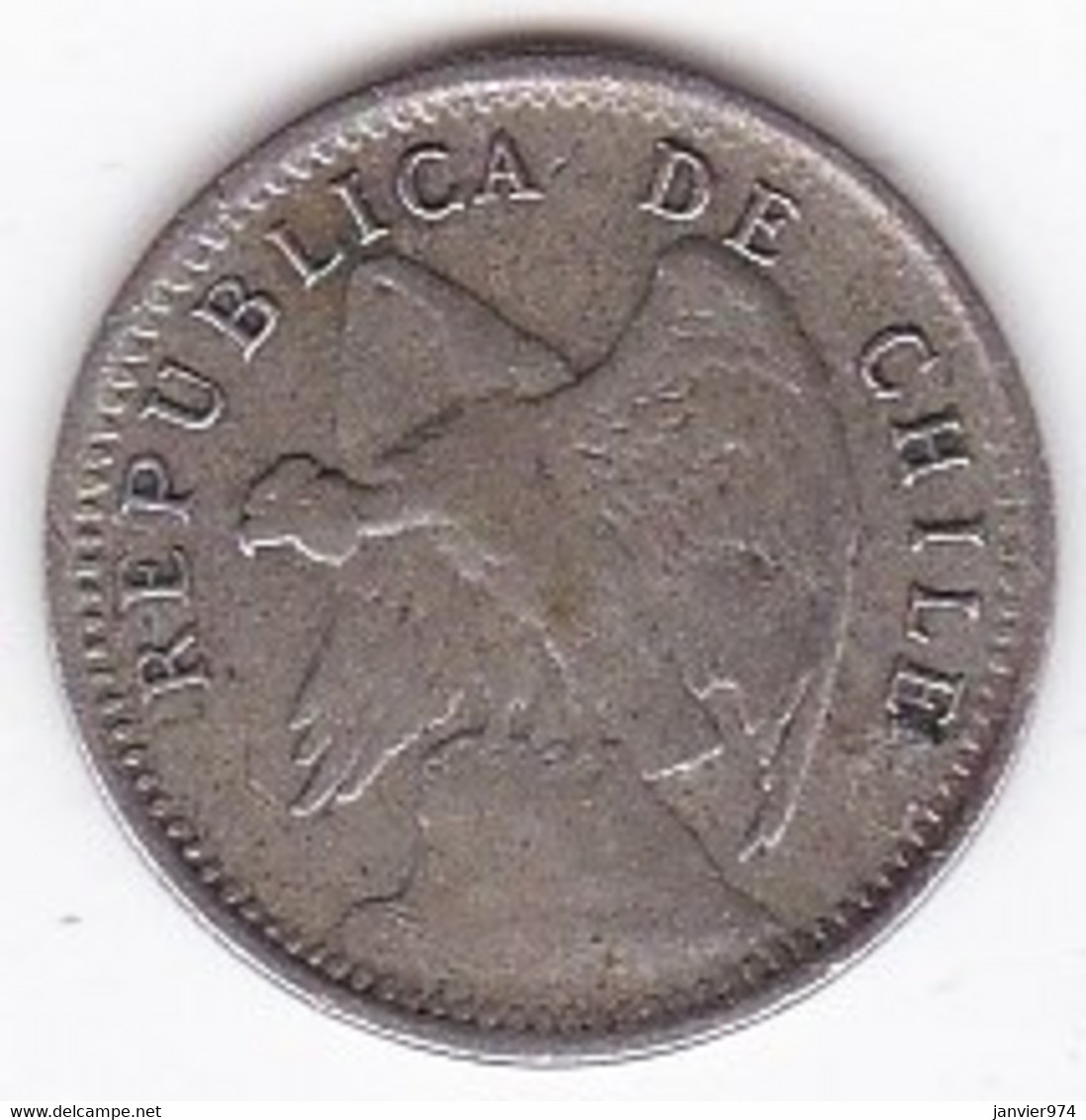 Chili 10 Centavos 1920 , En Argent , KM# 166 - Chile