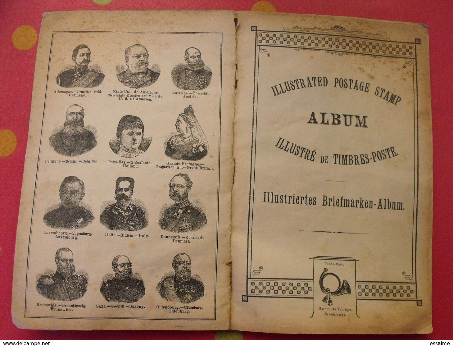 Album Illustré De Timbres Poste Vers 1890. Sans Timbres. Superbe Illustration Pour Chaque Timbre. Schutzmarke - Autres & Non Classés