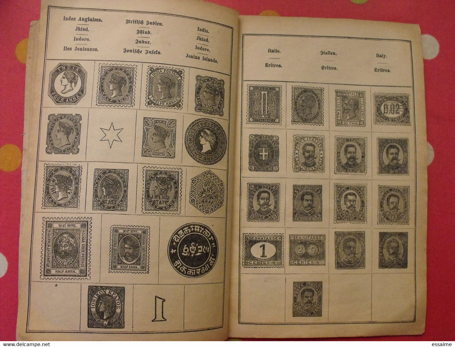 album illustré de timbres poste vers 1890. sans timbres. superbe illustration pour chaque timbre. schutzmarke