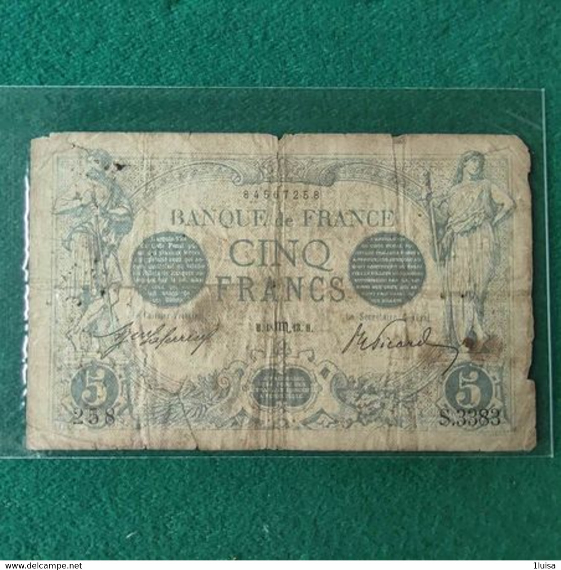 FRANCIA 5 FRANCS 1913 - 5 F 1912-1917 ''Bleu''