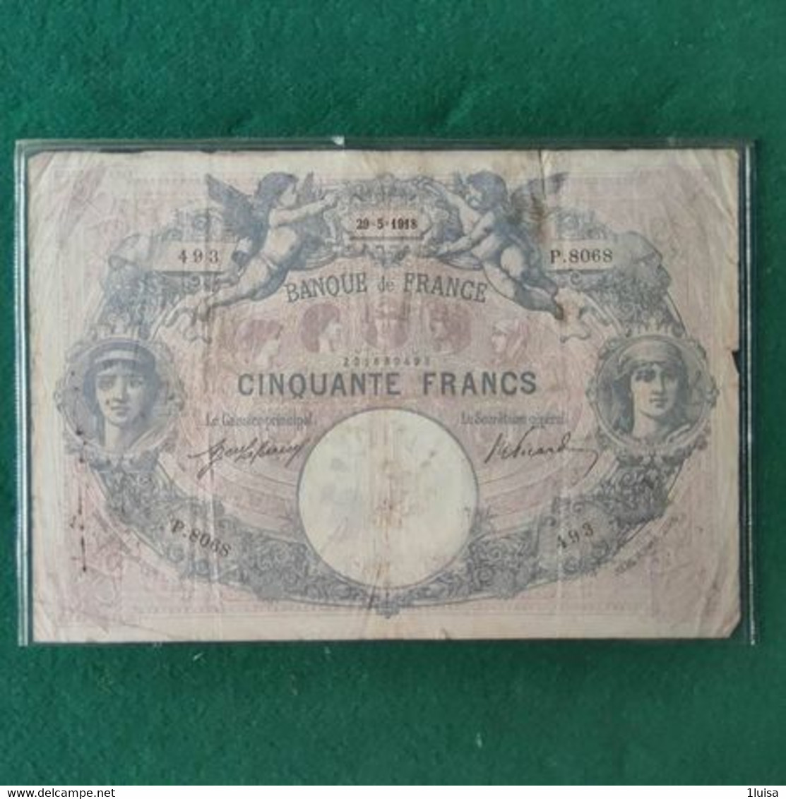 FRANCIA  50 FRANCS 1918 - 50 F 1889-1927 ''Bleu Et Rose''