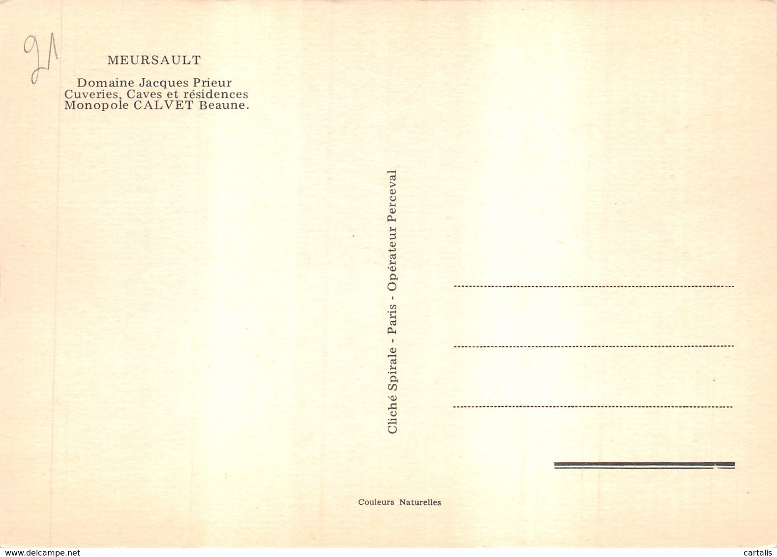 21-MEURSAULT-CALVET-N°4501-B/0369 - Meursault