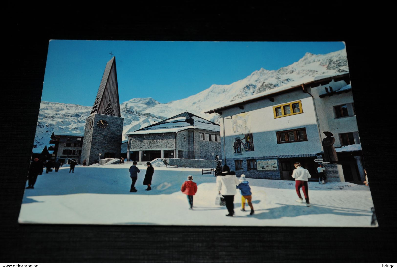 34647-                    SAAS-FEE, WALLIS, KIRCHE UND DORFPLATZ - Saas Im Prättigau