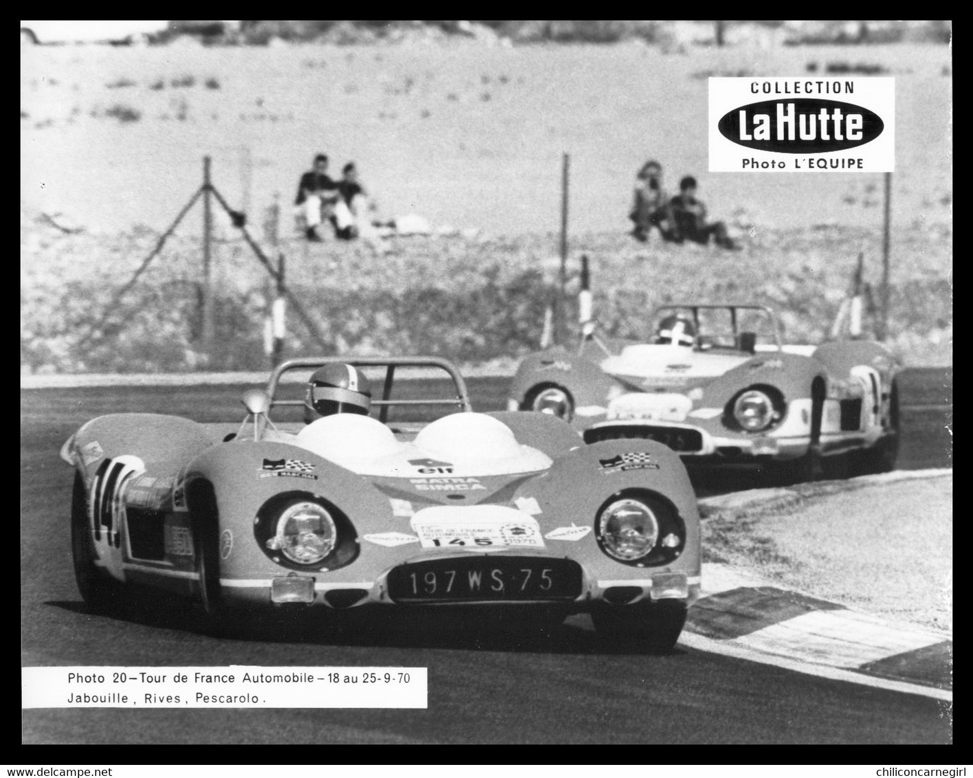 Photo Presse - L'EQUIPE - LA HUTTE - F1 - Tour De France Automobile - JABOUILLE RIVES PESCAROLO - 1970 - 23 X 18 Cm - Car Racing - F1