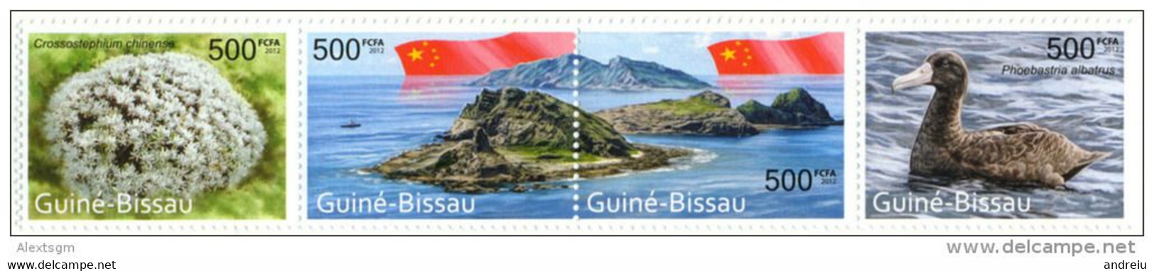 2012 Guinea-Bissau - China's Claim To Diaoyu Islands 4v, Map, Duck, Flower YT 4655/8  MNH - Islas