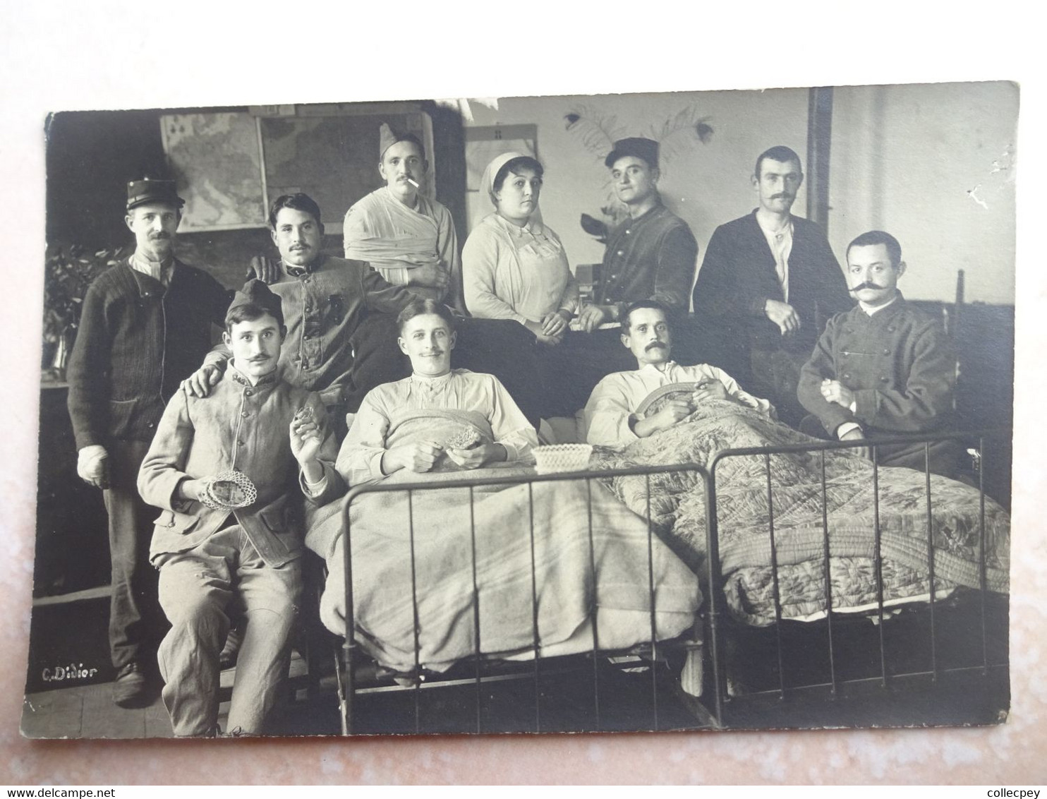 Carte Photo 38 VIENNE Hopital Militaire Vue D'une Chambre De Blessés - Photographe C DIDIER Saint Romain En Gal - 5 - Vienne