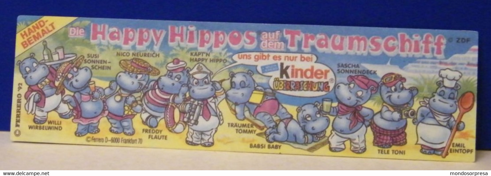 (AB128) CARTINA KINDER FERRERO - GERMANIA - HAPPY HIPPOS CROCIERA - Notices