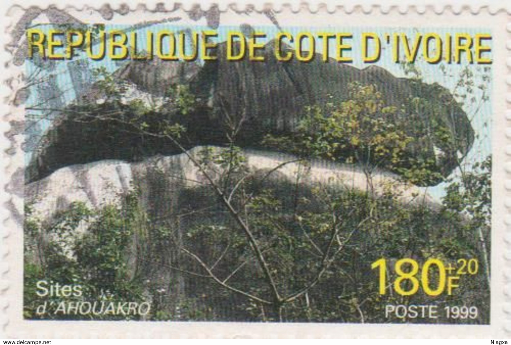 Côte D'Ivoire 1999 Used  Obl Site D'Ahouakro YT1021 Michel 1215 - Côte D'Ivoire (1960-...)